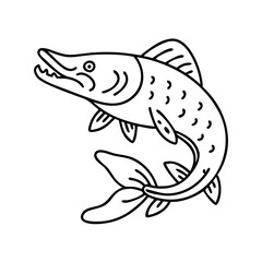 pike icon, pike vector illustration-simple illustration of pike, perfect for pike logos and icons
