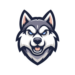 angry wolf head mascot logo vector illustration