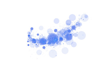 A mesmerizing blue bokeh effect featuring glowing orbs and soft sparkles against a transparent background.