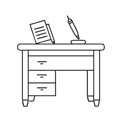 writing desk icon, writing desk vector illustration-simple illustration of writing desk, perfect for writing desk logos and icons