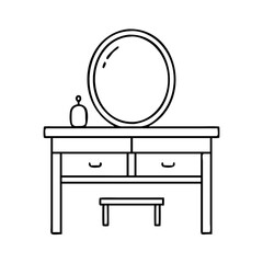 dressing table icon, dressing table vector illustration-simple illustration of dressing table, perfect for dressing table logos and icons