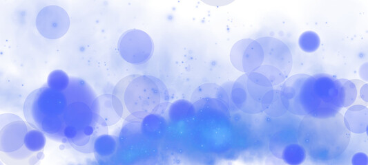 An enchanting bokeh effect featuring glowing blue orbs and soft sparkles against a transparent backdrop.