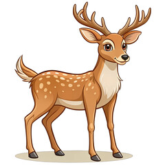 deer cartoon isolated white background