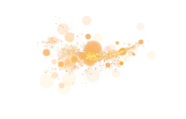 A stunning bokeh effect featuring glowing orbs, soft sparkles, and captivating elements in orange and yellow tones