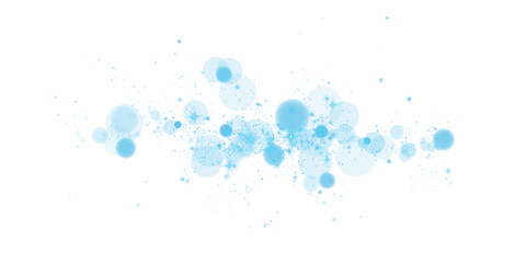 A mesmerizing light blue bokeh effect that features glowing orbs along with soft sparkles in an enchanting composition