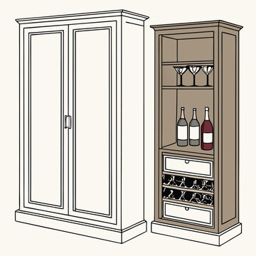 vector illustration of a almari 