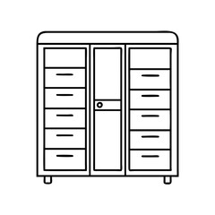 storage cabinet icon, storage cabinet vector illustration-simple illustration of storage cabinet, perfect for storage cabinet logos and icons