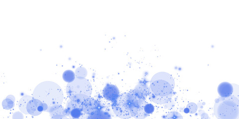 A stunning blue bokeh effect featuring glowing orbs and soft sparkles beautifully spread across a transparent backdrop