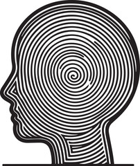 Face Profile Concentric Circles vector