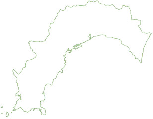 高知県　地図　白　イラスト