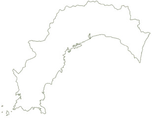 Fototapeta premium 高知県 地図 白 イラスト