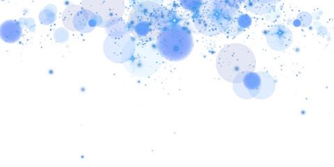 A mesmerizing blue bokeh effect featuring glowing orbs and soft sparkles against a transparent backdrop.