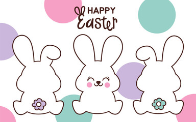 cute bunny rabbit back kawaii animal spring season