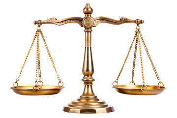 set of scales of justice cut out isolated on white background PNG , AI GENERATED