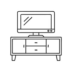 tv console icon, tv console vector illustration-simple illustration of tv console, perfect for tv console logos and icons