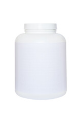 white plastic container bottle jar isolated on transparent background, png photo
