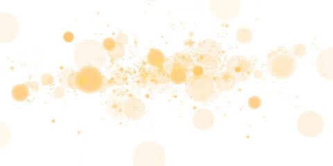A stunning bokeh effect featuring glowing yellow orbs and soft sparkles on a transparent background.