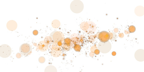 A beautiful bokeh effect with glowing orbs and soft sparkles in warm beige and vibrant orange colors