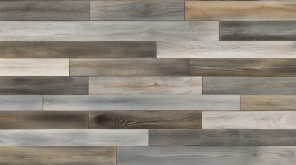 Rustic Wood Plank Wall Texture:  A Multi-toned Wood Panel Design for Home Decor