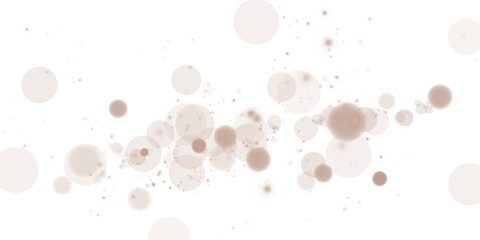 An enchanting chocolate brown bokeh effect featuring glowing orbs and delicate sparkles on a transparent backdrop.