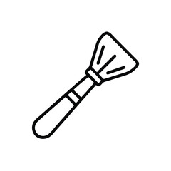 Makeup Brush Outline Isolated On White Background Cosmetic Tool Illustration