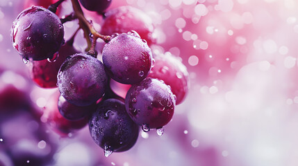 A bunch of grapes with water droplets on them