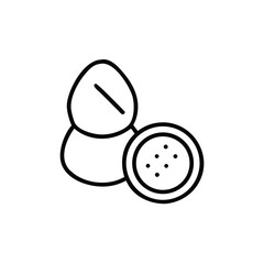 Simple Minimalist Outline Icon Of Facial Powder Makeup Compact Illustration