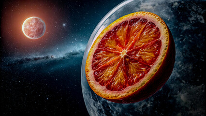 Blood Orange in a Pulsing Transparent Planet