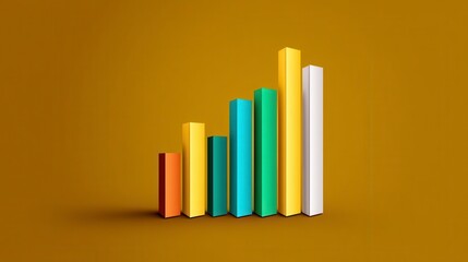 Colorful Stacked Bars Representing Growth and Progress on a Warm Brown Background for Business Concepts