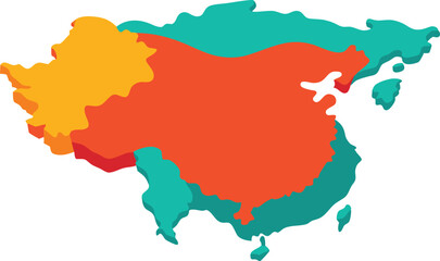 Asia map with countries 