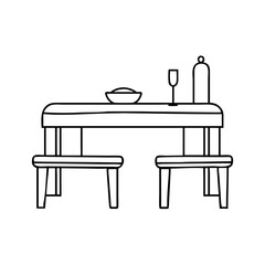 dining bench icon, dining bench vector illustration-simple illustration of dining bench, perfect for dining bench logos and icons
