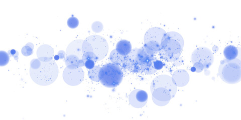 A serene bokeh design featuring glowing blue orbs and delicate sparkles, set against a transparent backdrop.