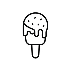 Minimalist Ice Cream Line Art Icon Summer Treat Sweet Dessert