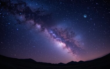 A breathtaking night sky filled with countless twinkling stars, showcasing the stunning Milky Way galaxy stretching across the horizon, illuminating the darkness with its ethereal glow.