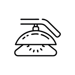 Food Dome Service Icon Minimalist Line Art For Restaurant And Hotel Use