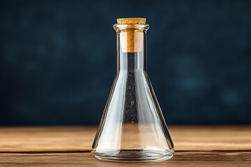 Empty Flask on Wooden Table