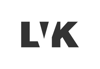 LVK logo design. Initial letter L V K bold font style for tech startups, consulting, corporate branding. Creative company name, headlines typography identity, trendy logotype.