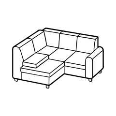 sectional sofa icon, sectional sofa vector illustration-simple illustration of sectional sofa, perfect for sectional sofa logos and icons