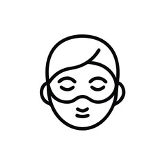 Obraz premium Minimalist Face With Mask Outline Spa Beauty Treatment Icon Vector