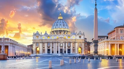 Fototapeta premium Vatican St. Peter's Basilica: A Spiritual and Architectural Masterpiece