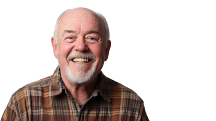 Happy Senior Man Laughing and Looking at Camera - Portrait Photography
