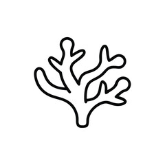 Minimalist Outline Coral Illustration For Marine Biology And Decorative Design Projects