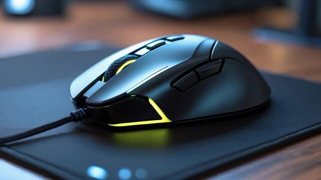 Close-up of computer mouse and mousepad on table