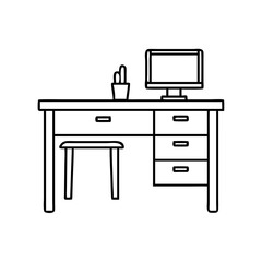 desk icon, desk vector illustration-simple illustration of desk, perfect for desk logos and icons