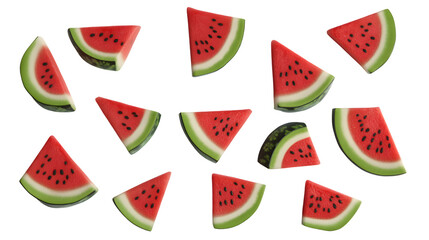 Fresh Watermelon Slices on White Background for Vibrant Summer Concept