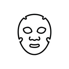 Facial Mask Outline Icon For Beauty And Skin Care Treatment Vector