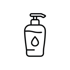 Fototapeta premium Hand Sanitizer Bottle Outline Icon For Hygiene And Healthcare Illustrations