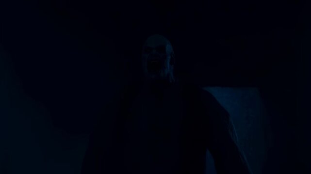 Creepy nightmare screamer with ghostly figures and jumpscare horror elements