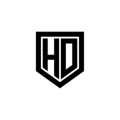 Initial monogram logo design HD isolated frame shield vector