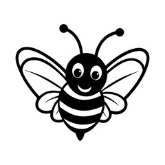  vector illustration of cartoon smiling bee